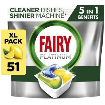 Fairy Platinum All-in-One Lemon Dishwasher Tablets 51CT (51)