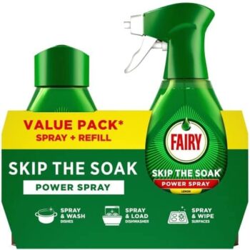 Fairy Skip The Soak Power Spray Lemon (2 x 1000ml)