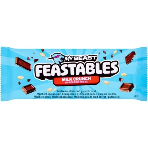 Feastables MrBeast Bar Crunch Milk Chocolate with Puffed Rice