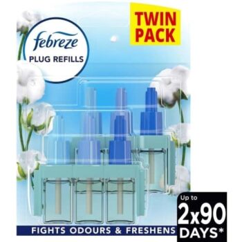 Febreze 3Volution Air Freshener Plug in Refills Twin Pack Cotton Fresh (2 x 20ml)
