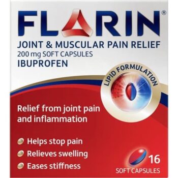 Flarin Joint & Muscular Pain Relief Soft Capsules 16 Capsules (16 x 200mg)
