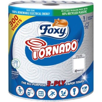 Foxy Tornado kitchen Towel 3ply 1 Roll 300 Sheets