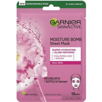 Garnier Moisture Bomb Sakura Hydrating Face Sheet Mask for Dull Skin (28g)