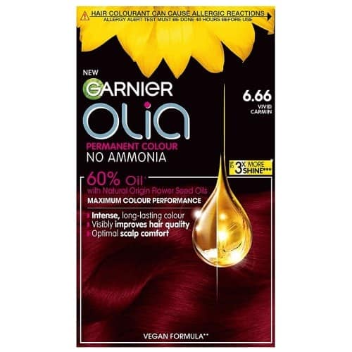 Garnier Olia Vivid Garnet 6.66 Red Hair Dye No Ammonia
