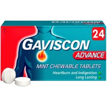 Gaviscon Advance Double Strength Heartburn & Indigestion Mint Flavour Tablets (24)