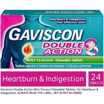 Gaviscon Double Action Mint Indigestion & Heartburn Relief Tablets (24)