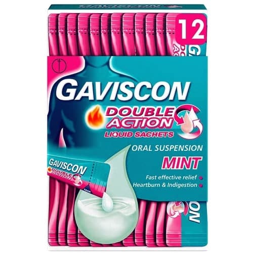 Gaviscon Double Action Mint Indigestion Sachets (12 x 10ml)