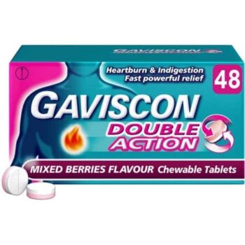 Gaviscon Double Action Mixed Berries Flavour Chewable Tablets (48)