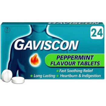 Gaviscon Heartburn & Indigestion Relief Tablets Peppermint Flavour 24 Tablets (24)