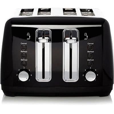 George Home Black 4 Slice Toaster