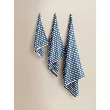 George Home Blue Pinstripe Bath Cotton Bath Towel