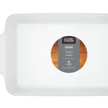 George Home Ceramic White Roaster (37.5cm)