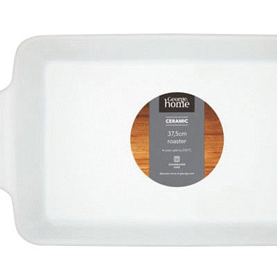 George Home Ceramic White Roaster (37.5cm)