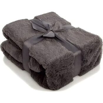 George Home Charcoal Faux Fur Throw