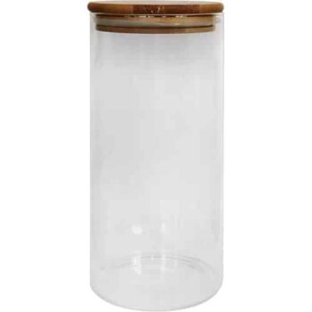 George Home Glass Canister With Wooden Lid