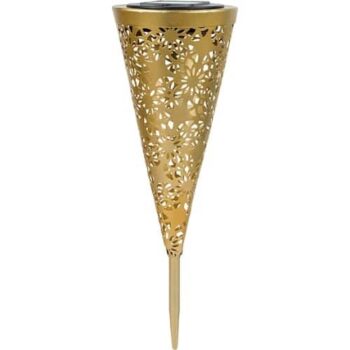 George Home Gold Metal Laser Cut Stake Light 11x11x31.5cm
