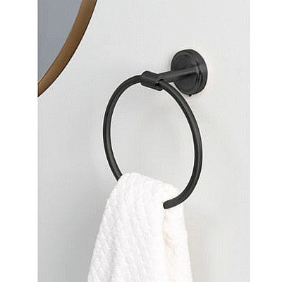 George Home Matte Black Towel Ring