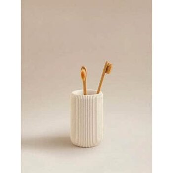 George Home Natural Sandstone Ribbed Tumbler