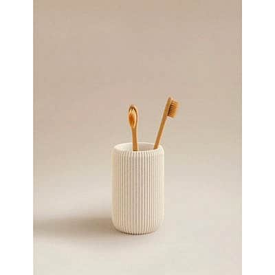 George Home Natural Sandstone Ribbed Tumbler
