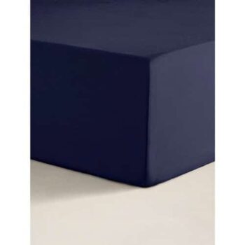 George Home Navy Plain Fitted Sheet Double