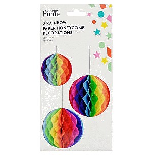 George Home Rainbow Paper Honeycomb Decorations