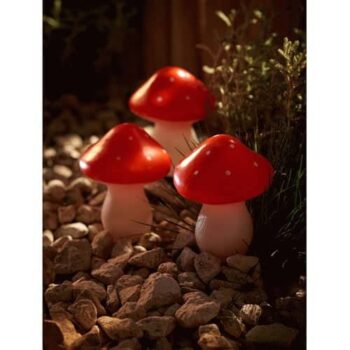 George Home Red Mushroom Stake Lights