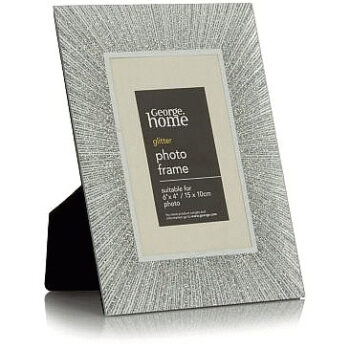 George Home Silver Glitter Frame 6x4Inch