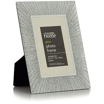 George Home Silver Glitter Frame 6x4Inch