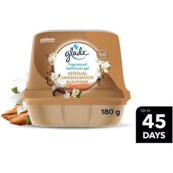 Glade Sensual Sandal & Jasmine Bathroom Gel Air Freshener Sandalwood (180g)