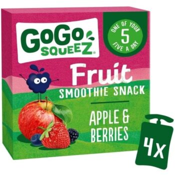 GOGO SQUEEZ Fruit Smoothie Snack Apple Berries (4 x 90g)