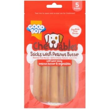 Good Boy Chewables Dog Treats 5 Peanut Butter Sticks (100g)
