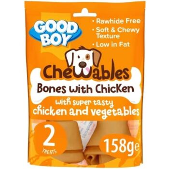 Good Boy Chewables Medium Chicken Bones Rawhide Free Dog Treats (2 x 158g)
