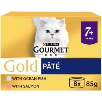 Gourmet Gold Senior Cat Food Tinned Pate Salmon (8 x 85g)