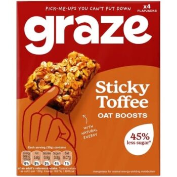 Graze Sticky Toffee Oat Boosts Vegan Snack Bars 4x30g (4 x 30g)