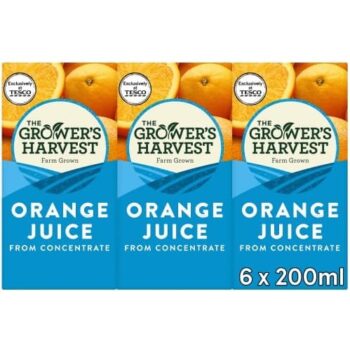 Growers Harvest Orange Juice From Concentrate (6 x 200ml)