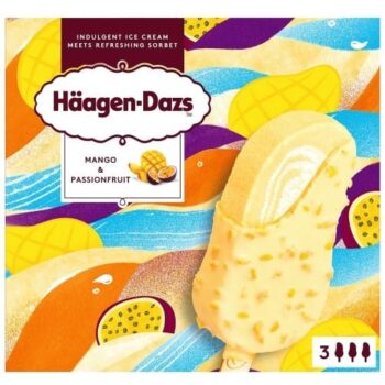 Haagen-Dazs Mango & Passionfruit Ice Cream Sticks (3 x 80ml)