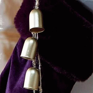 Habitat Small Gold Hanging Bells Christmas Decoration