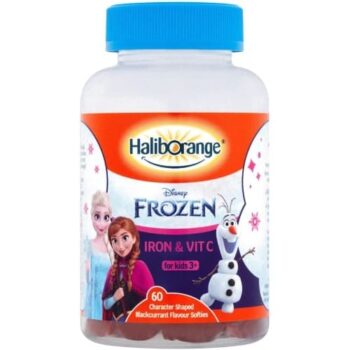 Haliborange Disney Frozen Iron & Vit C 60 Character Shaped Blackcurrant Flavour Softies for Kids 3+ (60)