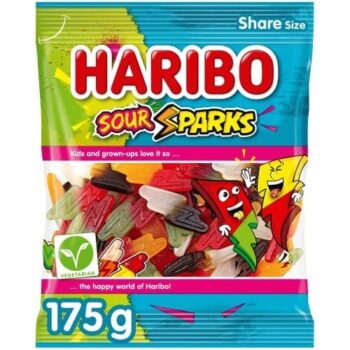 Haribo Sour Sparks Vegetarian Sweets Sharing Bag (175g)