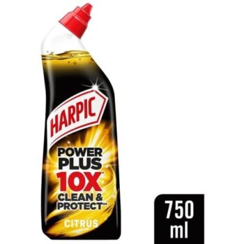 Harpic Power Plus Max Citrus Fresh Toilet Cleaner Gel (10 x 750ml)
