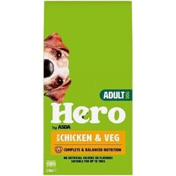 Hero by ASDA Small Dog Chicken & Veg Dry Adult Dog Food (2.5kg)