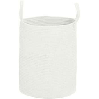 HOMCOM Cream Cotton Rope Laundry Basket (36 Litre)