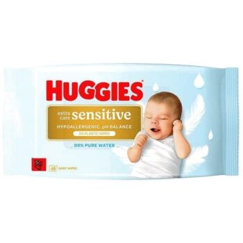Huggies Pure Extra Care Sensitive Plastic Free Baby Wipes (48)