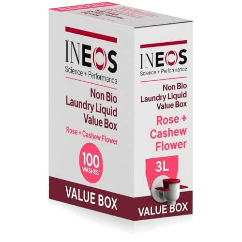 INEOS Non Bio Laundry Liquid XXL Value Box Rose Cashew Flower 100 Washes (3 Litre)