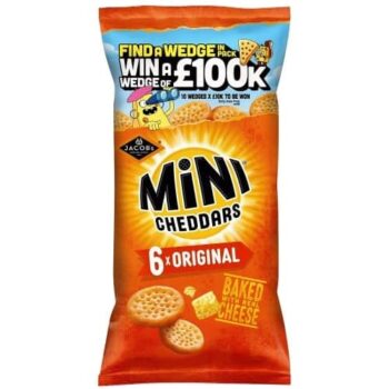 Jacob's Mini Cheddars Original Baked Snacks (6 x 23g)