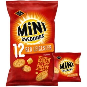 Jacob's Mini Cheddars Red Leicester Baked Snacks 12 Flavour (12 x 23g)
