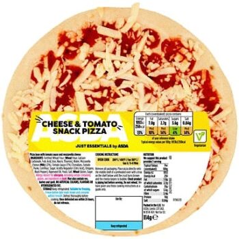 JUST ESSENTIALS by ASDA Cheese & Tomato Snack Pizza (114g)