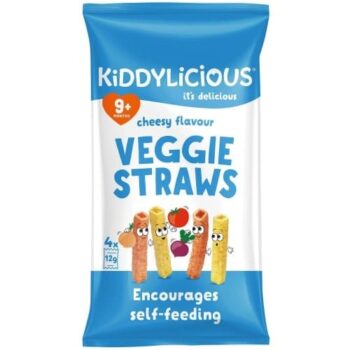 Kiddylicious Cheesy Veggie Straws 9+ Months Multipack (4 x 12g)