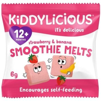Kiddylicious Strawberry & Banana Smoothie Melts 12+ Months Infant Snack (6g)