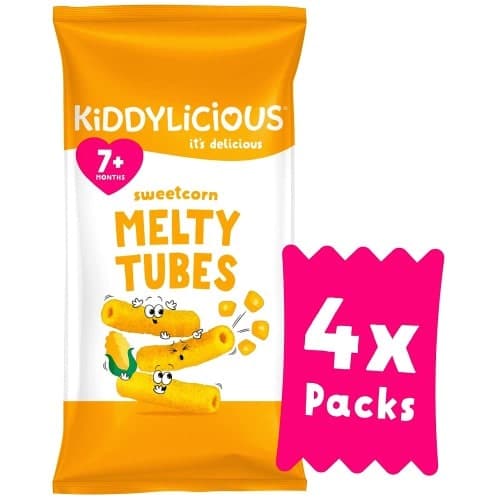 Kiddylicious Sweetcorn Melty Tubes (4 x 10g)